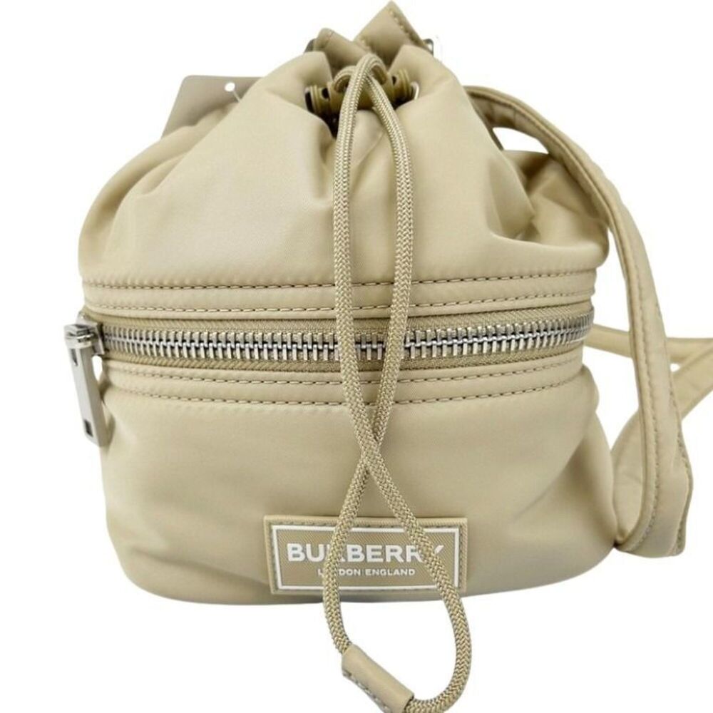 BURBERRY Ryle Drawstring Crossbody Bag (8104495) - Beige x Black Nylon Women's